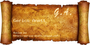Gerics Anett névjegykártya