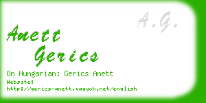 anett gerics business card